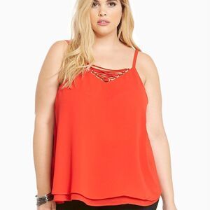 Torrid Strappy Front Double Layer Chiffon Top 3X